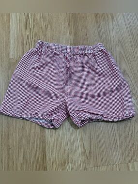 Little English Red Gingham Seersucker Kids Shorts 4T